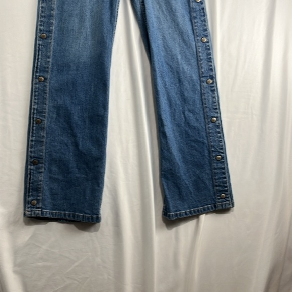 Social Tourist Ultra High Rise Straight Leg Jeans w/ Side Snap Buttons - Picture 3 of 8